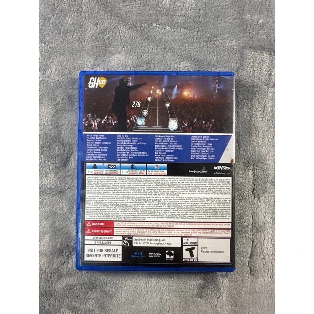 Guitar Hero Live Sony PlayStation 4 PS4 Video Game Activision 2015 Disc Only